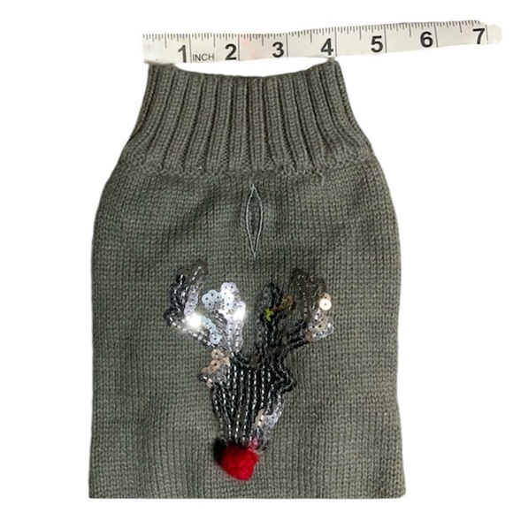 Knit Grey Rudolph Sweater - Picture 4 of 5